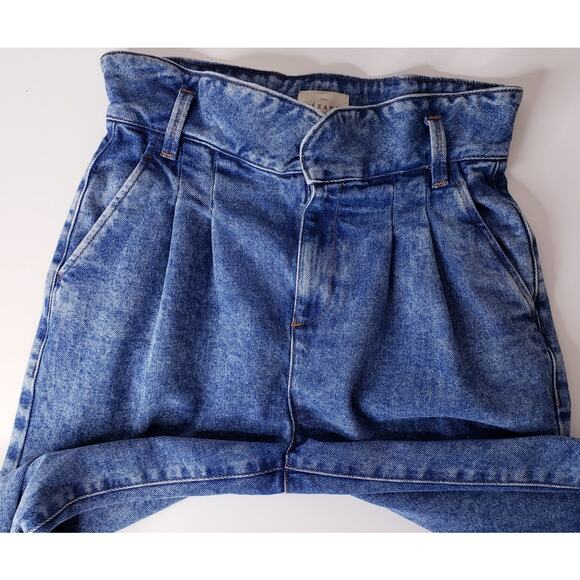 SEZANE High Rise Pleated Mother Jeans Women's French 36/(?)US 4 in Medium Wash - Picture 3 of 13